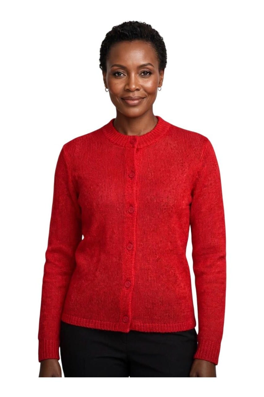 Kid Mohair Jersey with Silk - Button Up Front - Round Neck