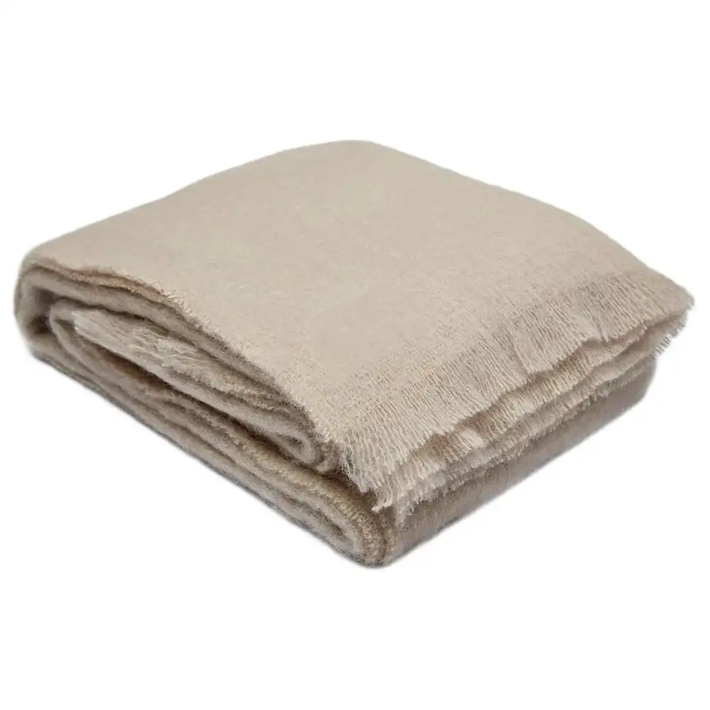 Ingubo Mohair Blanket Solid Shade-IG 1003 Flax - Beige