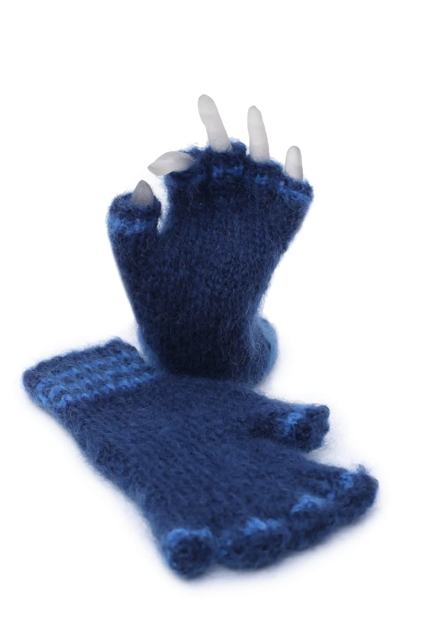 KHFG Mohair Gloves Knitted - Half Finger/ Open Tips - Image 6