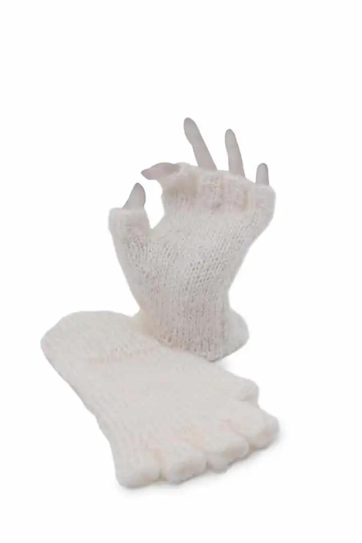KHFG Mohair Gloves Knitted - Half Finger/ Open Tips - Image 21