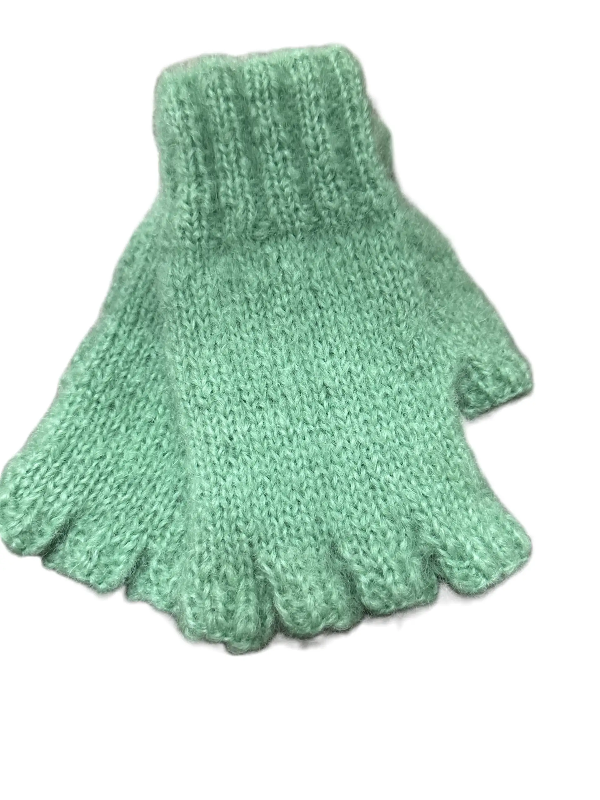 KHFG Mohair Gloves Knitted - Half Finger/ Open Tips - Image 2