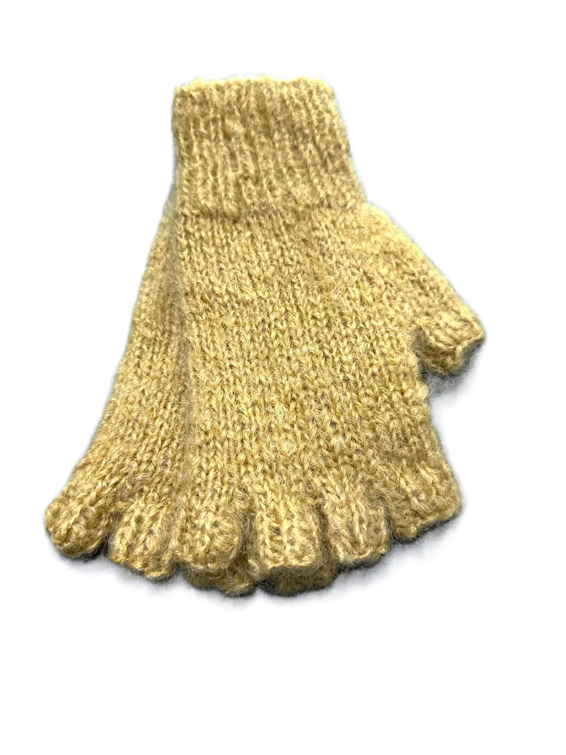 KHFG Mohair Gloves Knitted - Half Finger/ Open Tips - Image 4