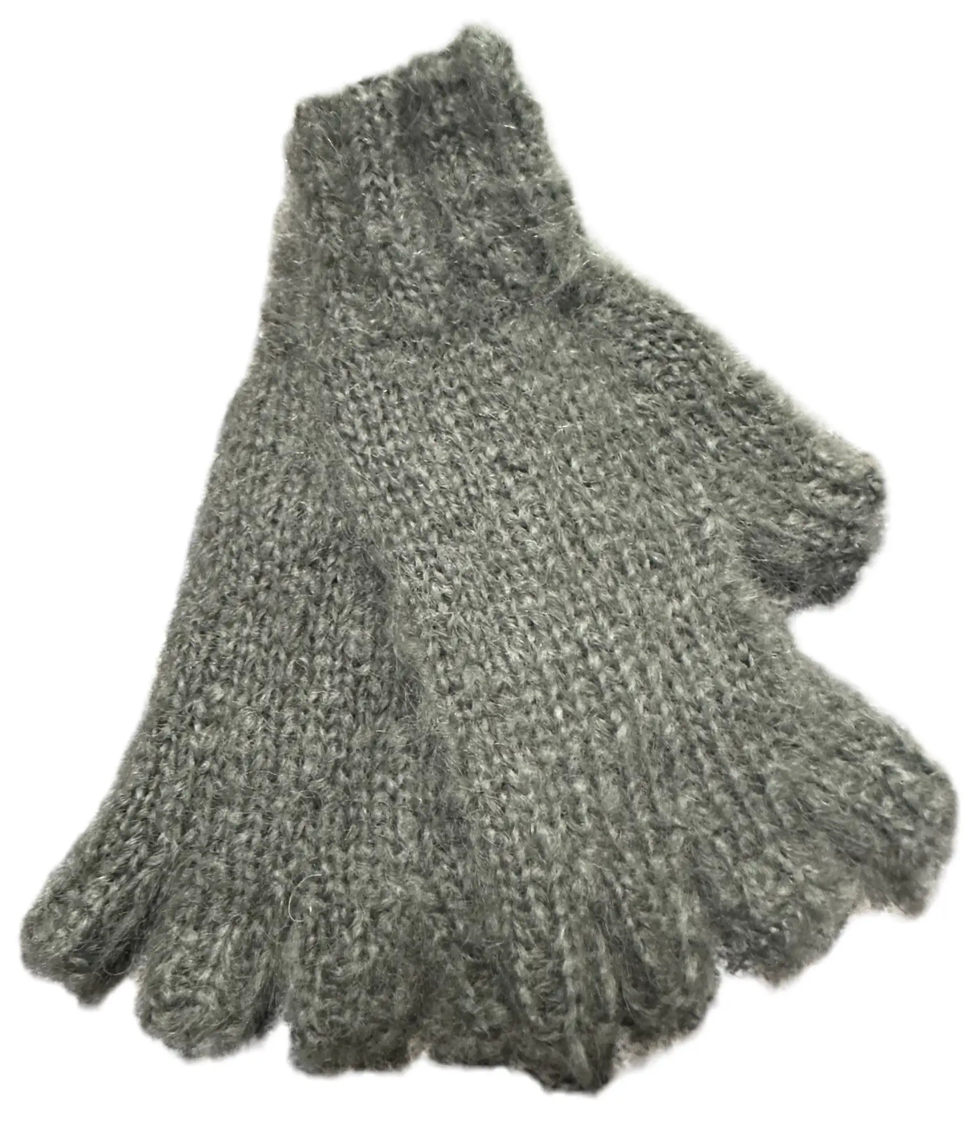 KHFG Mohair Gloves Knitted - Half Finger/ Open Tips - Image 13