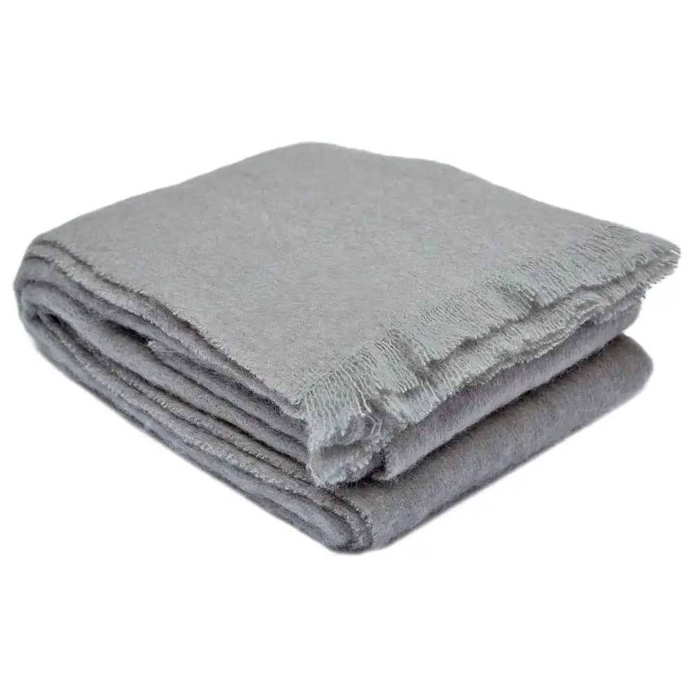Ingubo Mohair Blanket Solid Shade-IG 1005 Cape Mist- Medium Grey