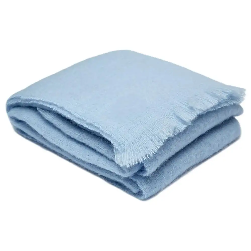 Ingubo Mohair Blanket Solid Shade-IG 1006 Clear Skies - Light Blue