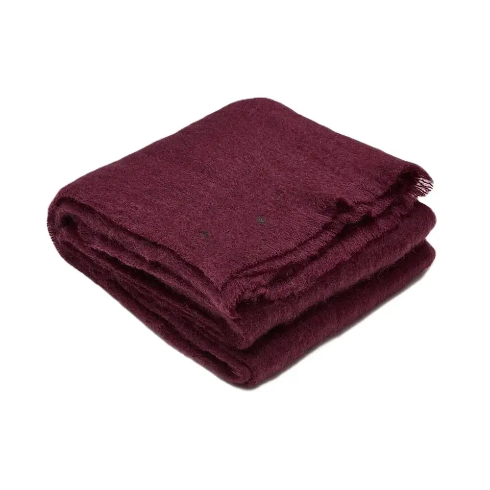 Ingubo Mohair Blanket Solid Shade-IG 1030 Winterberry - Dark Pinotage