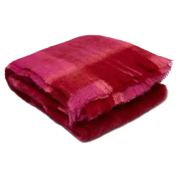 Ingubo Mohair Blanket Solid Shade-IG 2004 Spring Plaid -Shades of Pink & Cerise