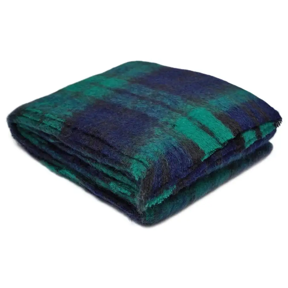 Ingubo Mohair Blanket Solid Shade-IG 2007 Blackwatch - Navy- Green
