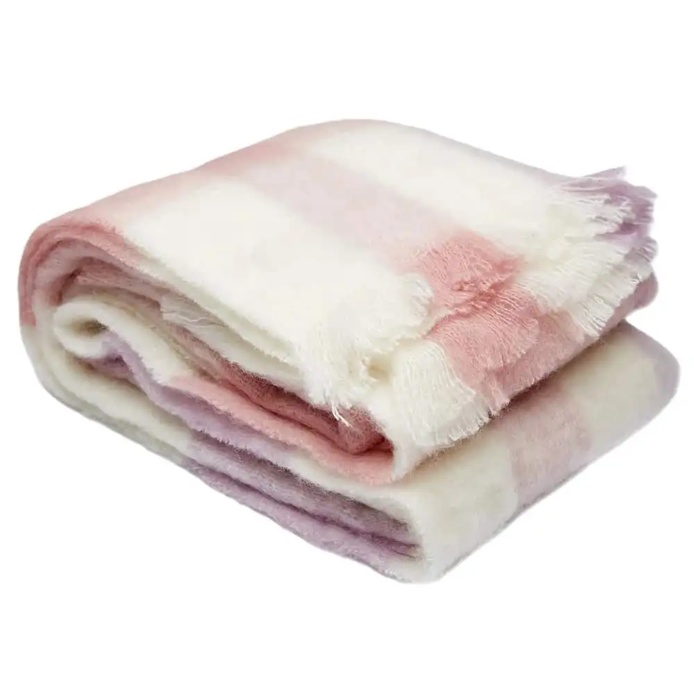 Ingubo Mohair Blanket Solid Shade-IG 2034 Candy Floss-White & Pastel Pink Shades