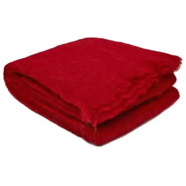 Ingubo Mohair Blanket Solid Shade-IG 1007 Merlot - Deep Ruby Red