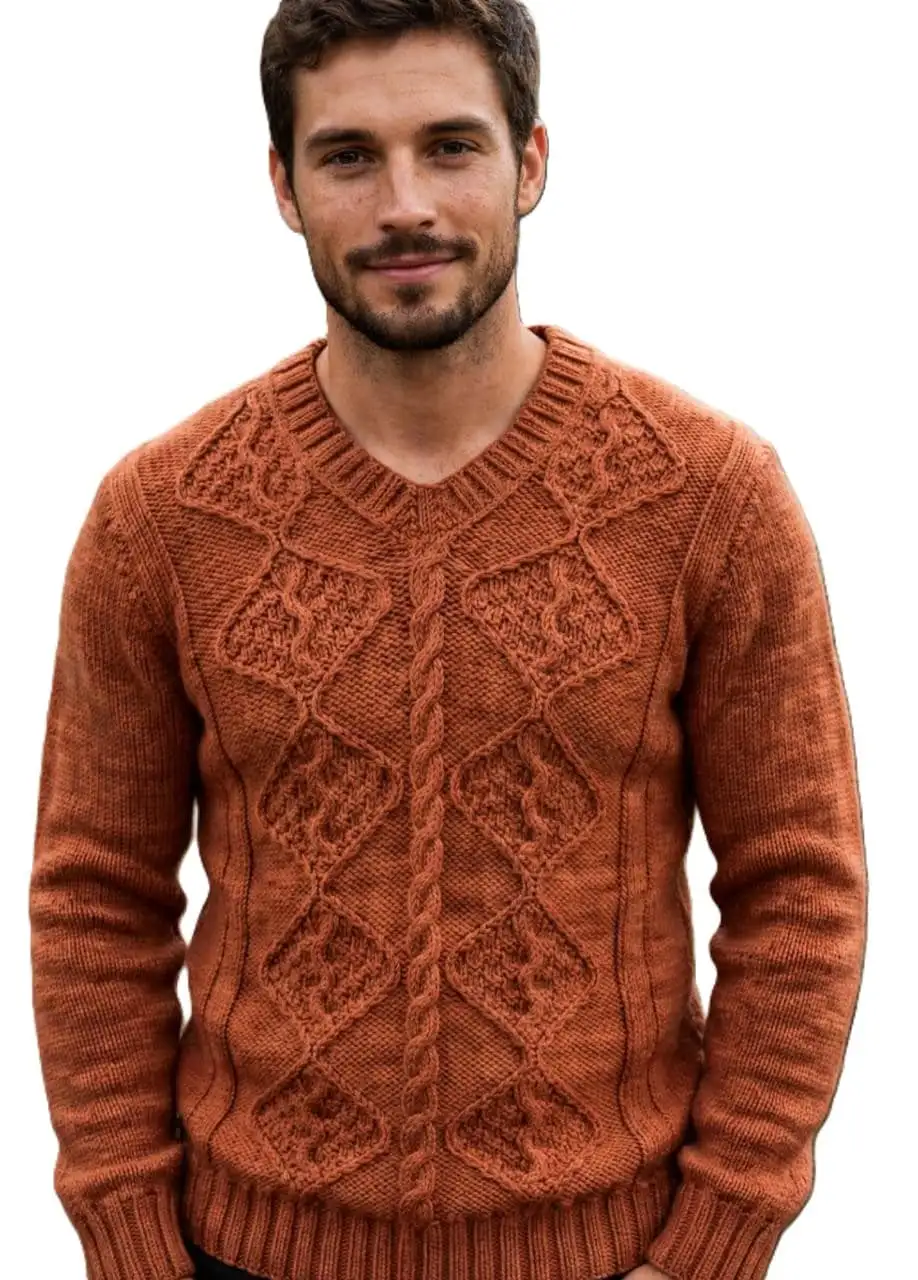 Wool Cardigan -Hand Knitted- Pure Merino Wool