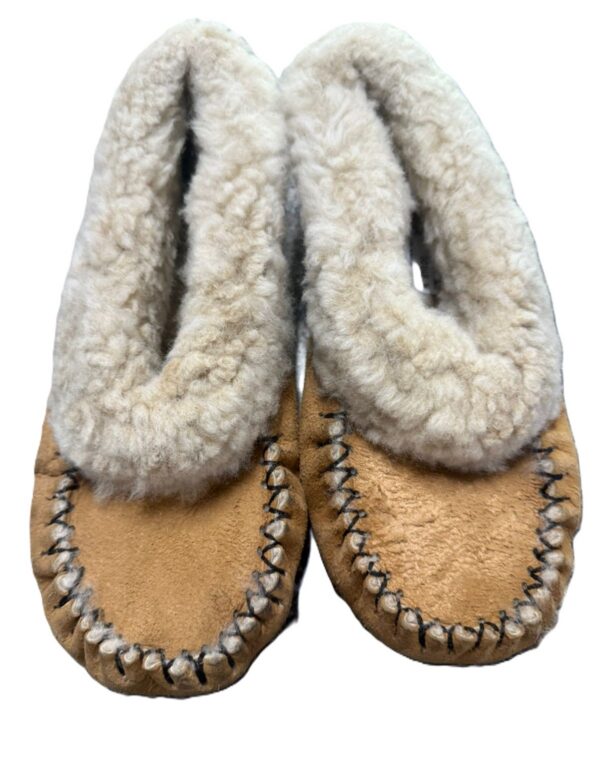 Sheepskin Slippers-Moccasin Slippers with Rubber Soles On SPECIAL