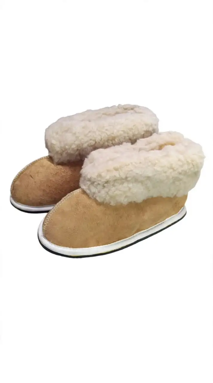 Kiddy Sheepskin Slippers with Sheepskin Cuff around Ankle. SPECIAL. - Image 12