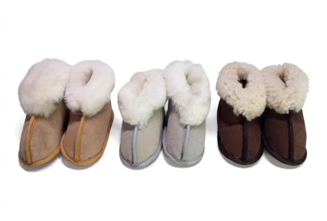 Kiddy Sheepskin Slippers with Sheepskin Cuff around Ankle. SPECIAL. - Image 13